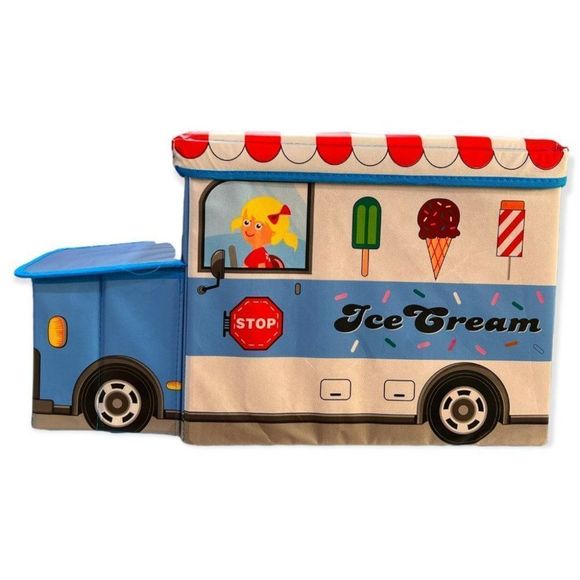 Portable Foldable Storage Box, Organizer, Stool, Car Model, Bus, Ice Cream Car - Picture 2 of 16
